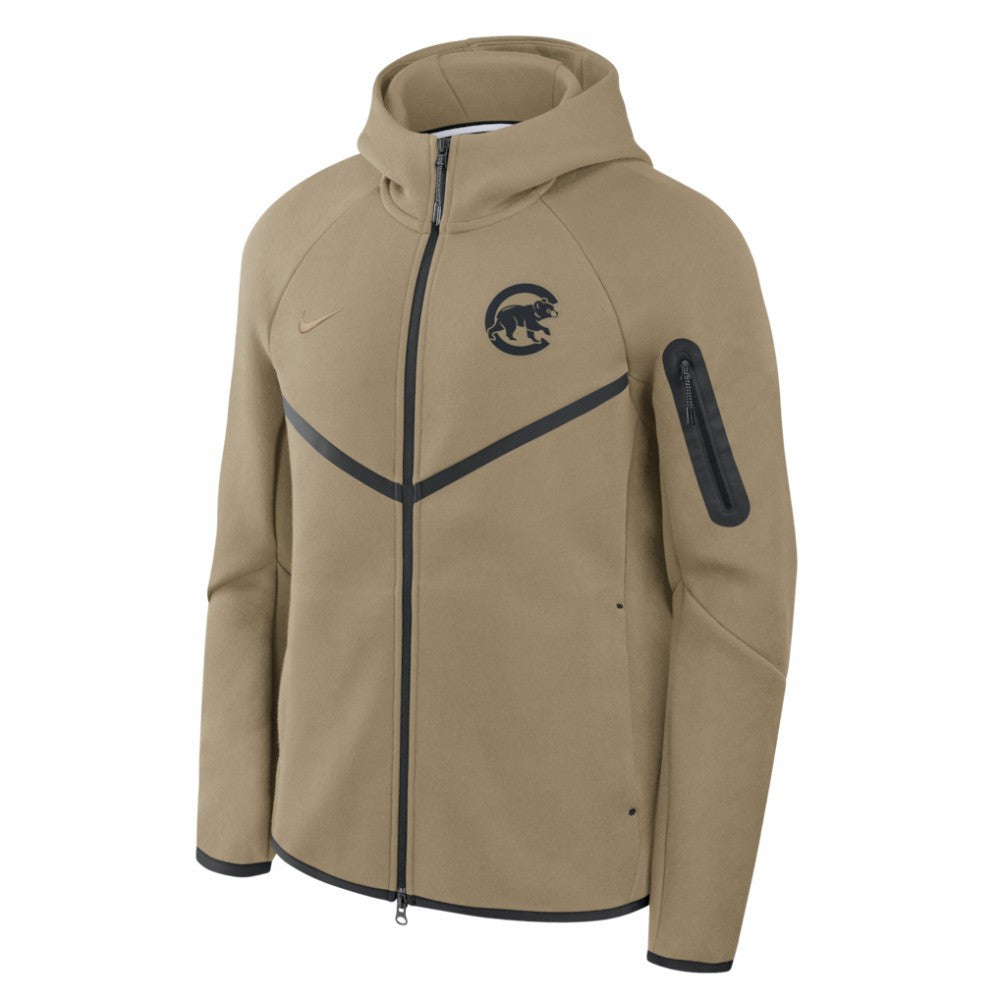Chicago Cubs Tech Fleece Raglan Full-Zip Windrunner Hoodie Tan | Nike