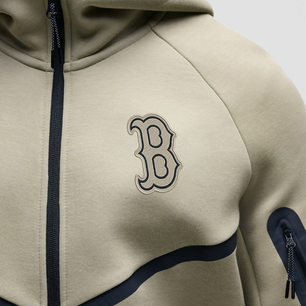 Boston Red Sox Tech Fleece Raglan Full-Zip Windrunner Hoodie Tan | Nike