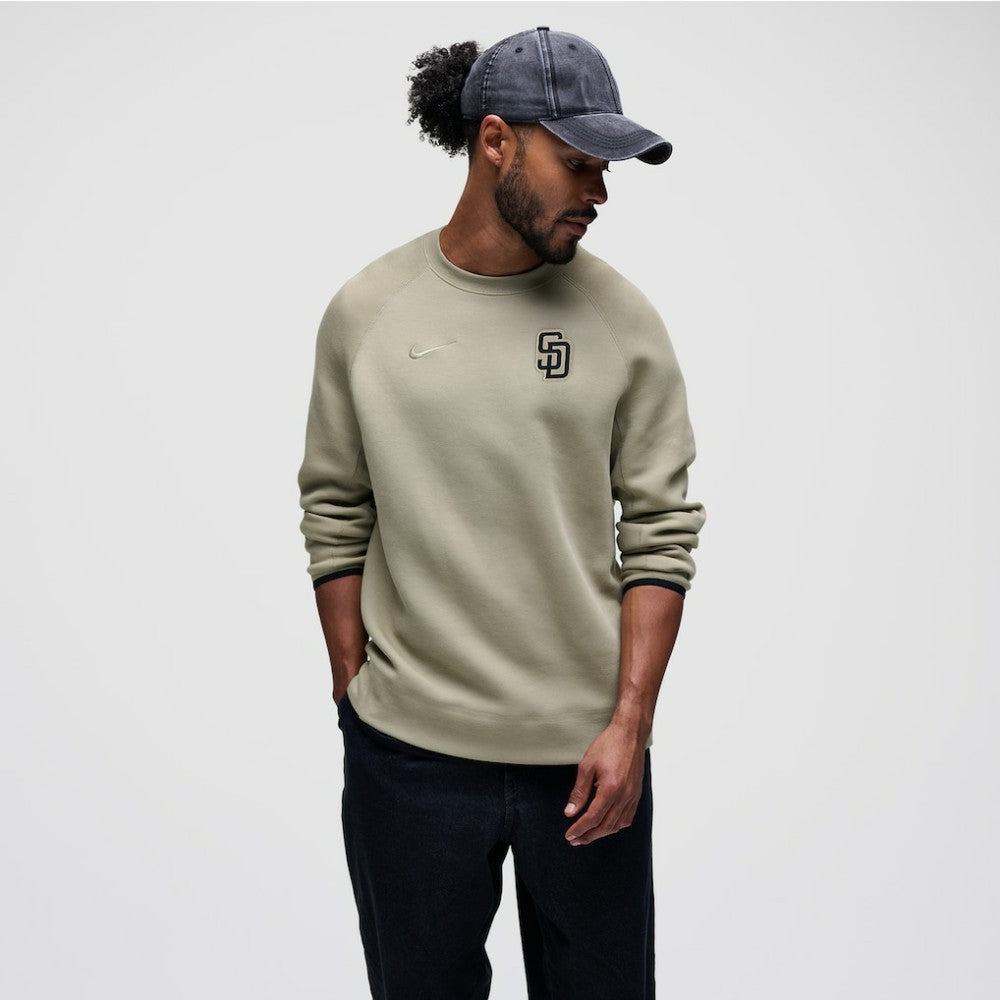 San Diego Padres Tech Fleece Raglan Sweatshirt Olive | Nike