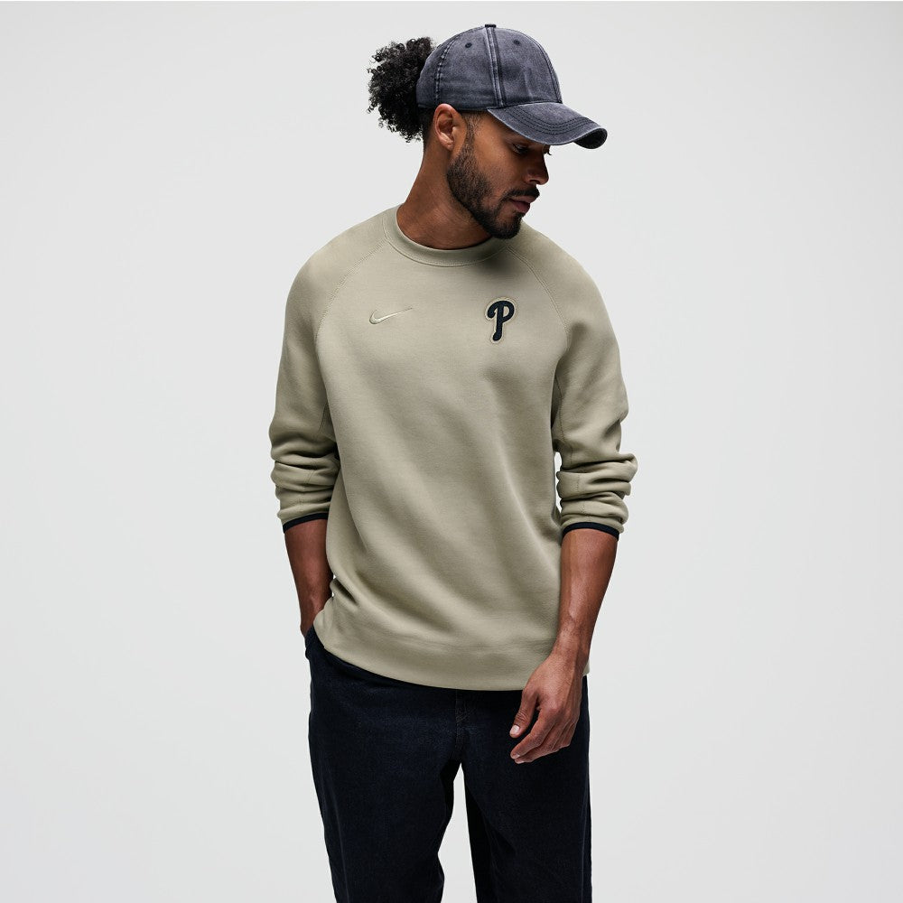 Philadelphia Phillies Tech Fleece Raglan Sweatshirt Olive | Nike
