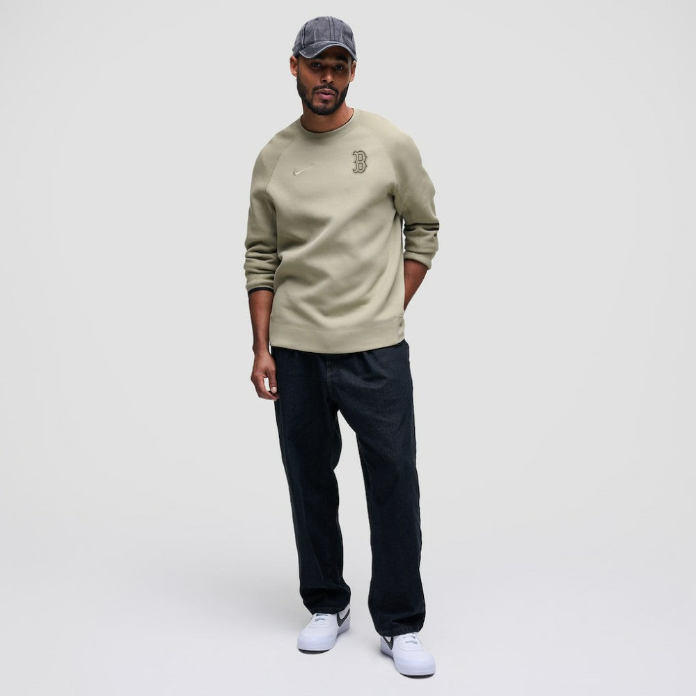 Boston Red Sox Tech Fleece Raglan Sweatshirt Olive | Nike