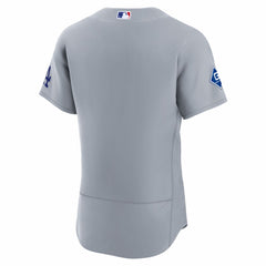 Los Angeles Dodgers Road Sponsor Patch Authentic Jersey Gray | Nike