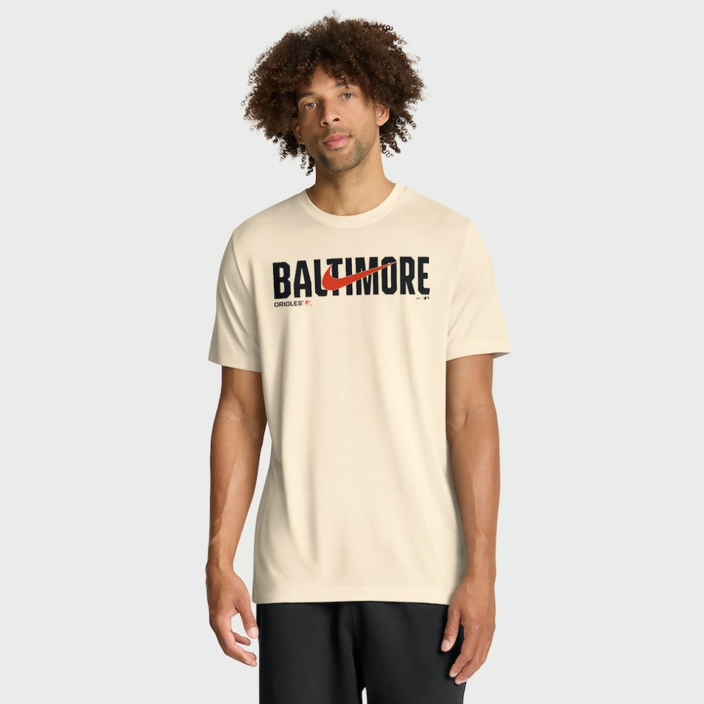 Baltimore Orioles Swoosh Legend Dri-FIT T-Shirt Cream | Nike