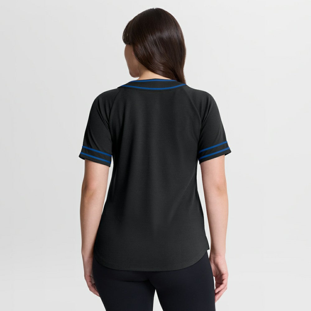 Los Angeles Dodgers Women's Diva Race Ahead Raglan V-Neck T-Shirt Black