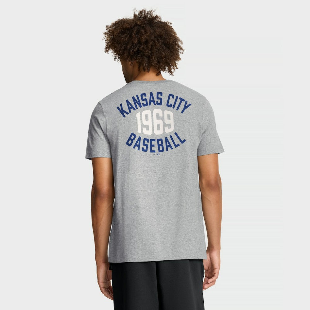 Kansas City Royals Cooperstown 2-Hit T-Shirt Heather Gray | Nike