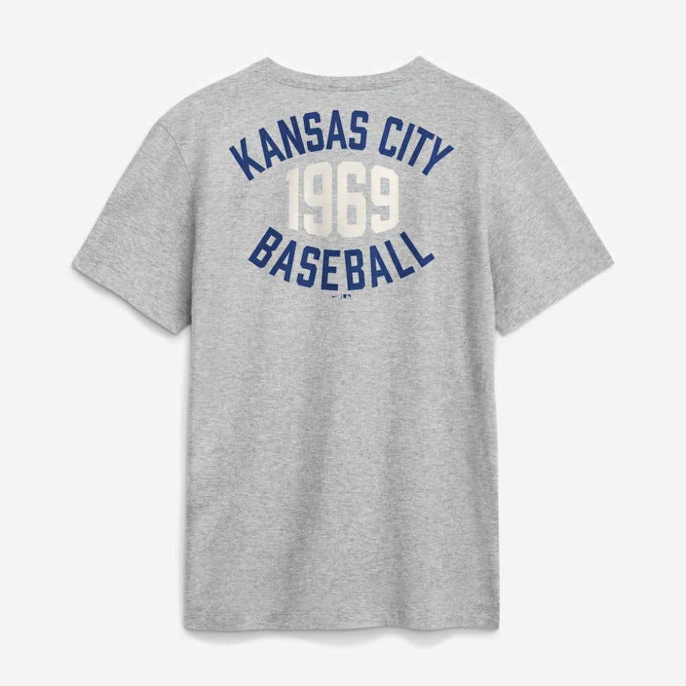 Kansas City Royals Cooperstown 2-Hit T-Shirt Heather Gray | Nike