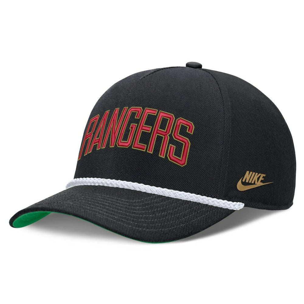 Texas Rangers Cooperstown Collection Rise Adjustable Hat Black | Nike