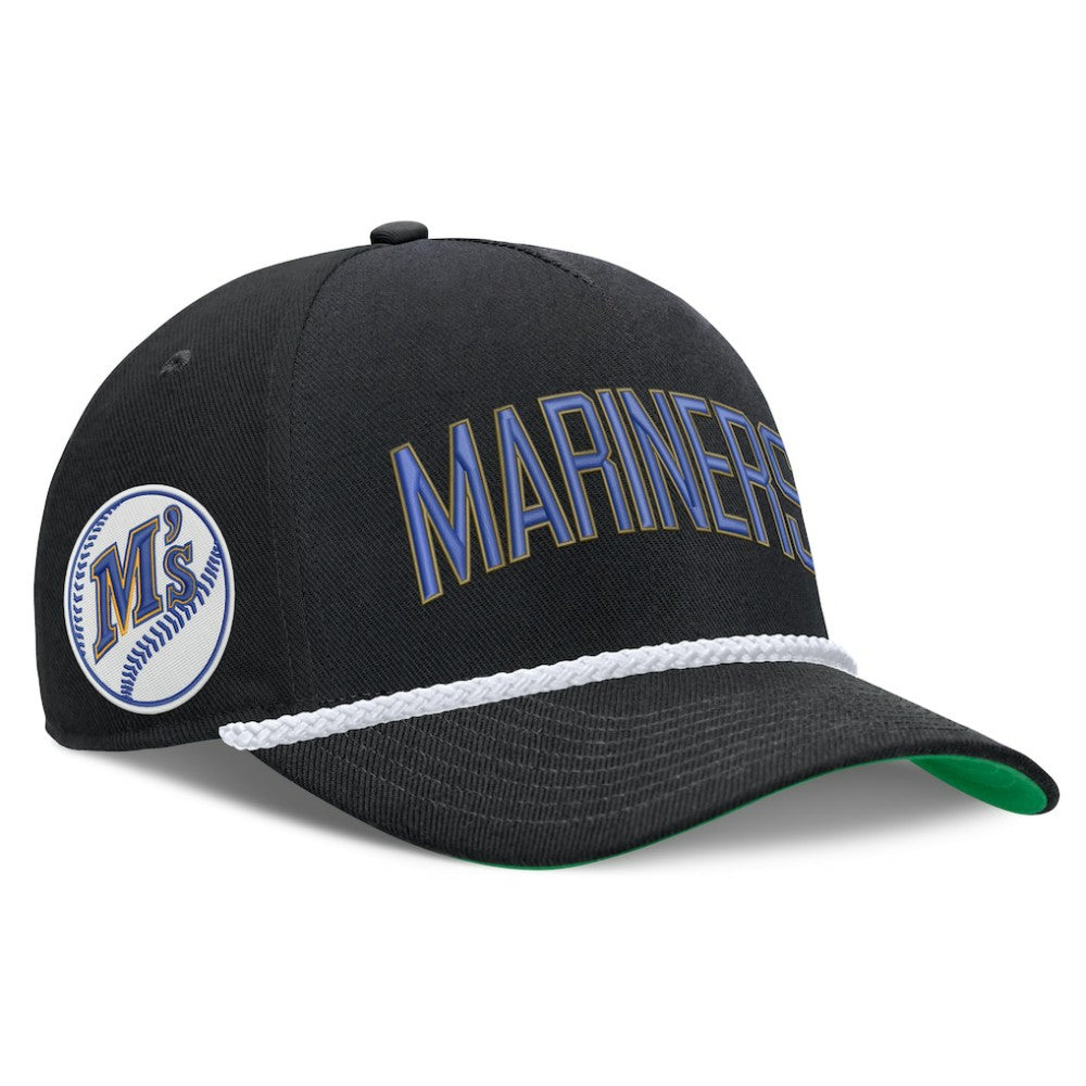 Seattle Mariners Cooperstown Collection Rise Adjustable Hat Black | Nike