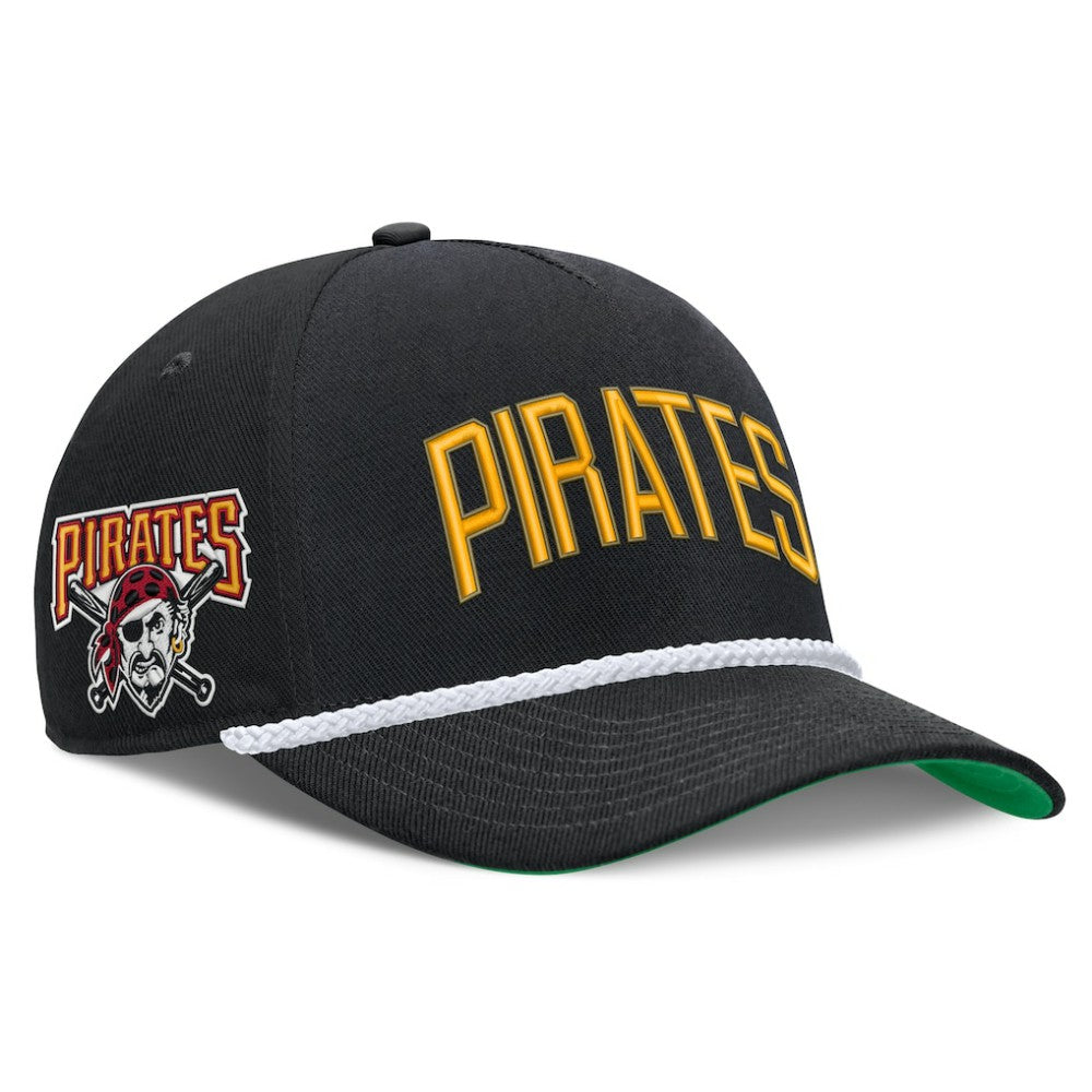 Pittsburgh Pirates Cooperstown Collection Rise Adjustable Hat Black | Nike