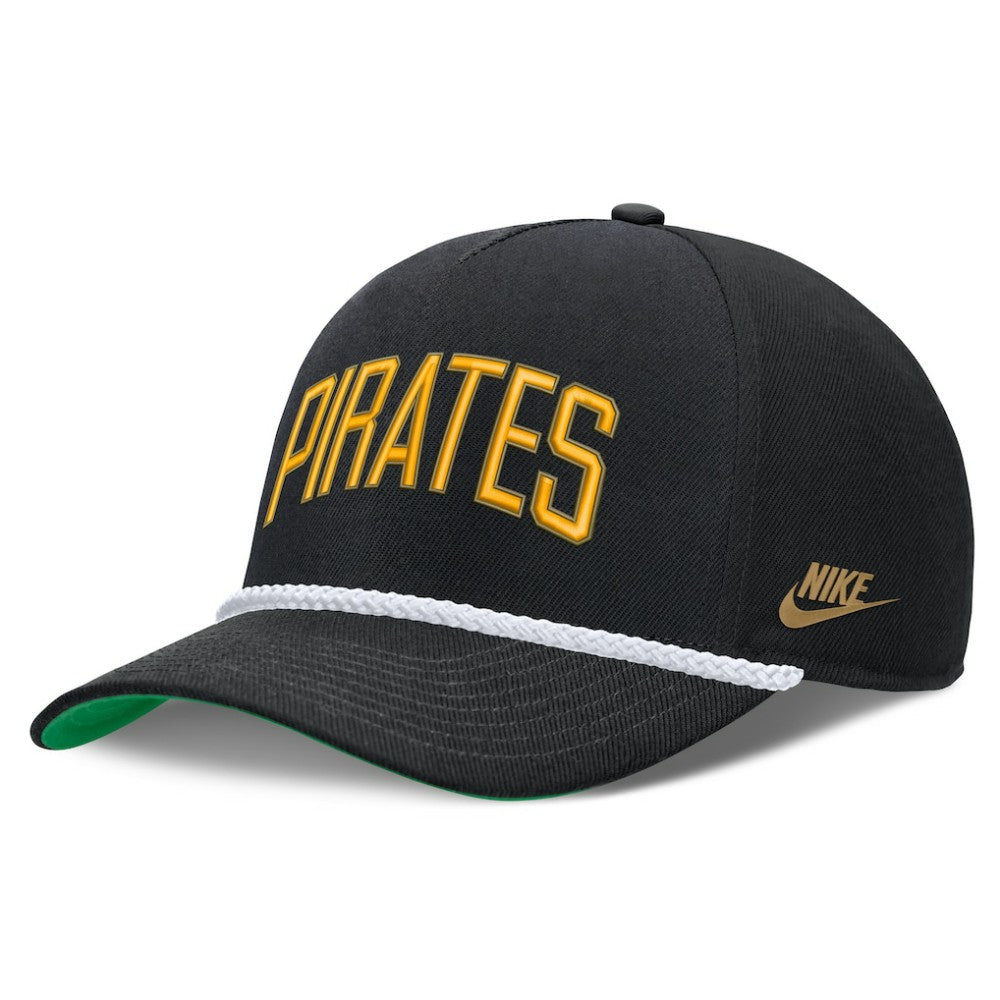 Pittsburgh Pirates Cooperstown Collection Rise Adjustable Hat Black | Nike