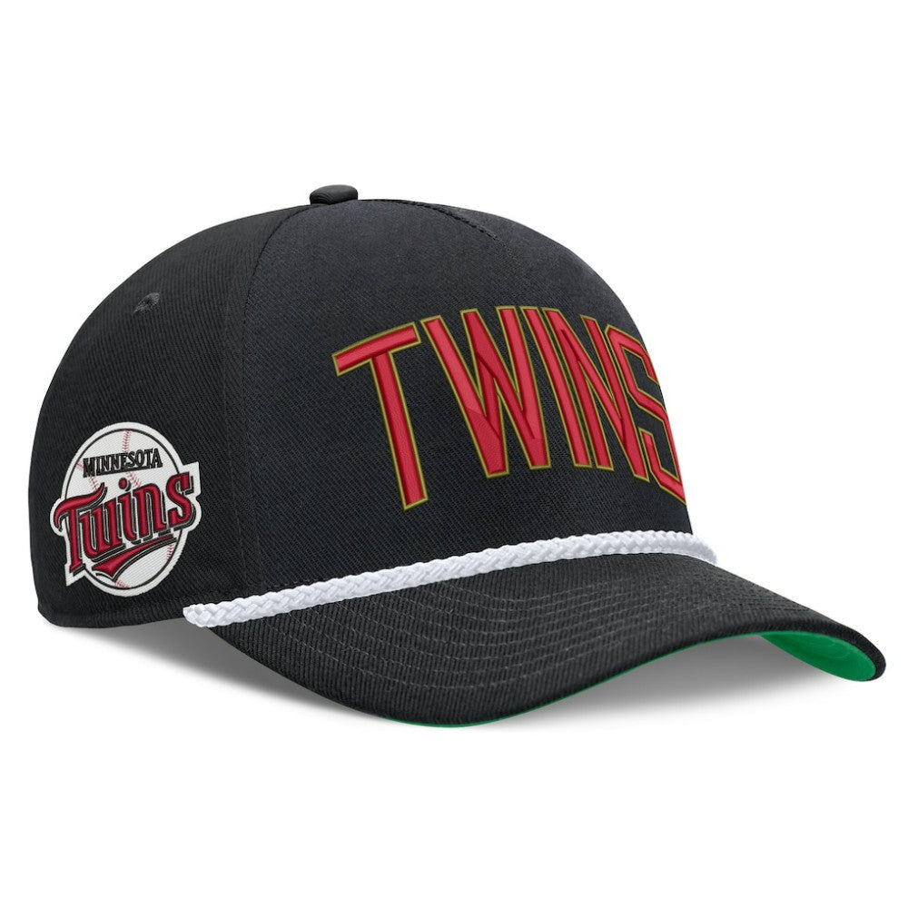 Minnesota Twins Cooperstown Collection Rise Adjustable Hat Black | Nike