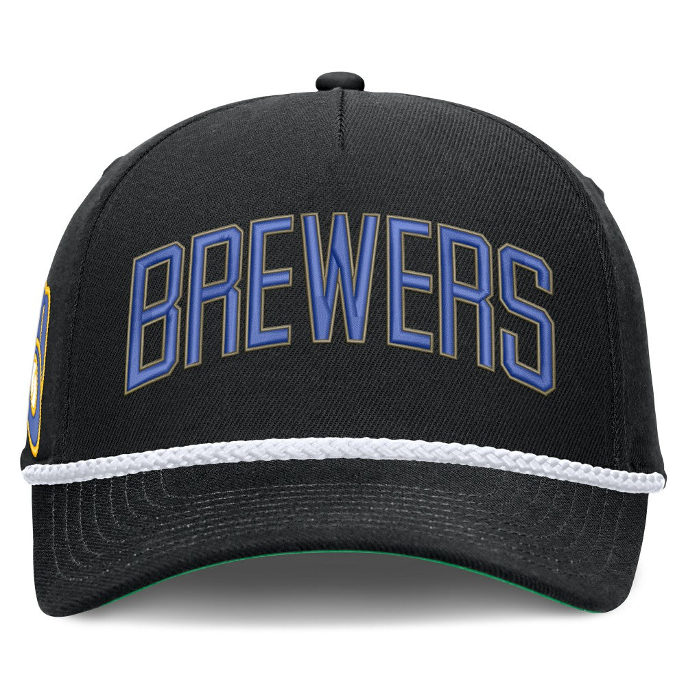 Milwaukee Brewers Cooperstown Collection Rise Adjustable Hat Black | Nike