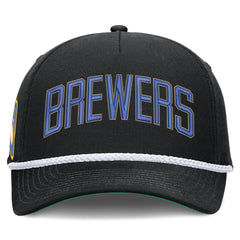 Milwaukee Brewers Cooperstown Collection Rise Adjustable Hat Black | Nike