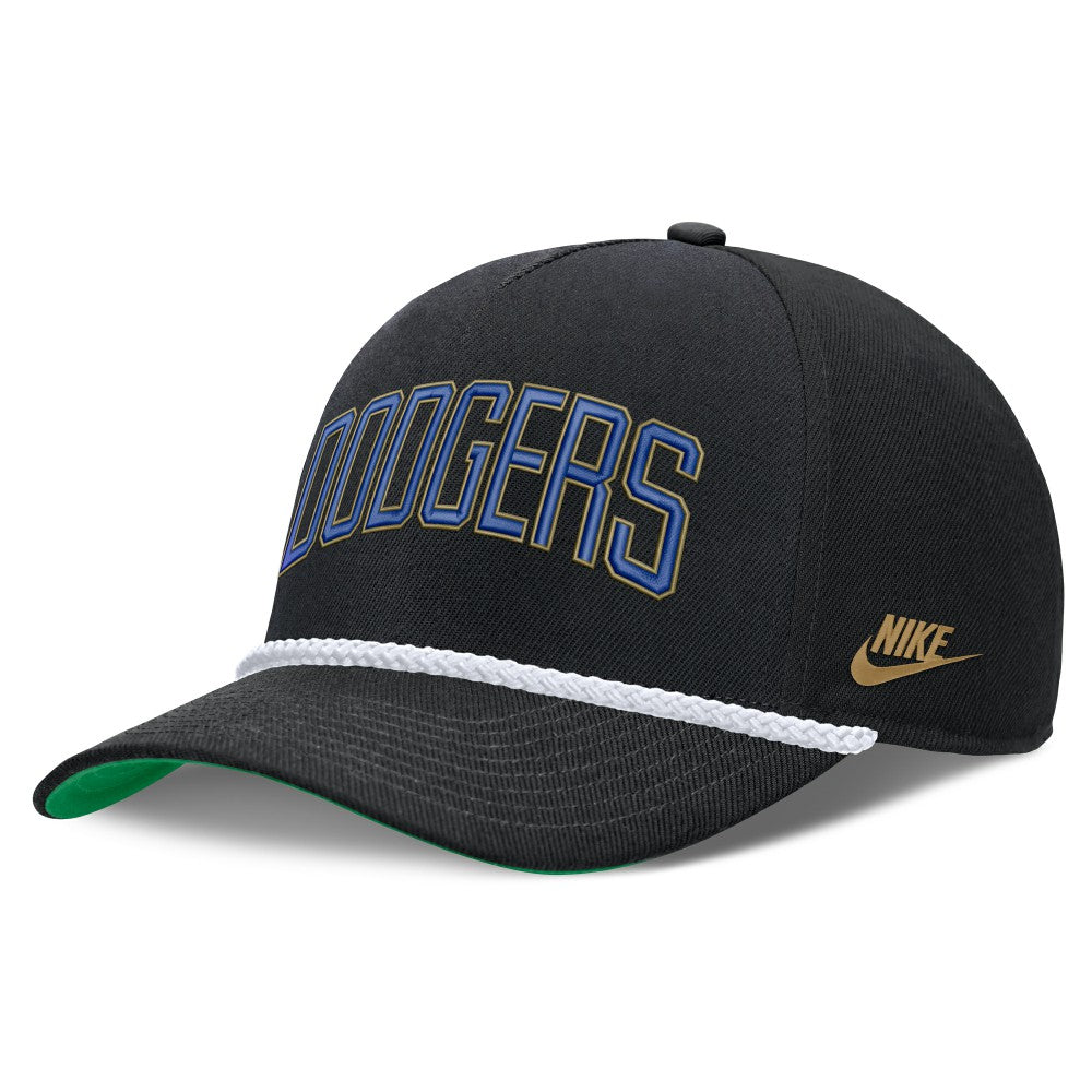 Los Angeles Dodgers Cooperstown Collection Rise Adjustable Hat Black | Nike