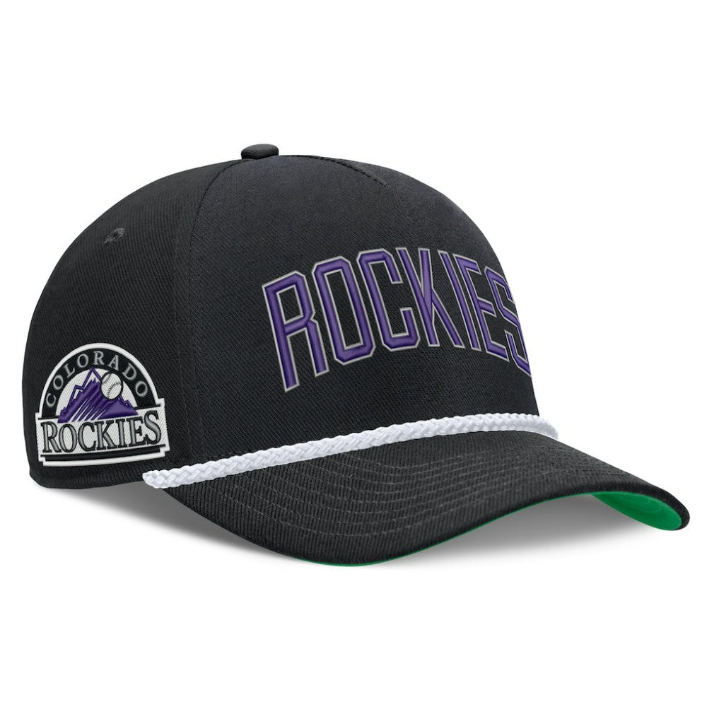 Colorado Rockies Cooperstown Collection Rise Adjustable Hat Black | Nike