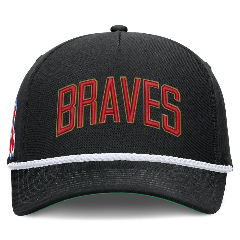 Atlanta Braves Cooperstown Collection Rise Adjustable Hat Black | Nike