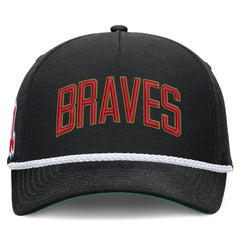 Atlanta Braves Cooperstown Collection Rise Adjustable Hat Black | Nike