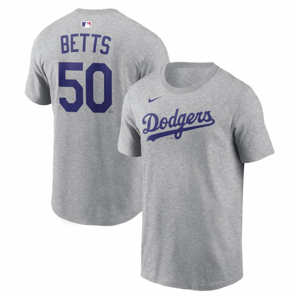 Mookie Betts Los Angeles Dodgers Name & Number T-Shirt Heather Gray | Nike