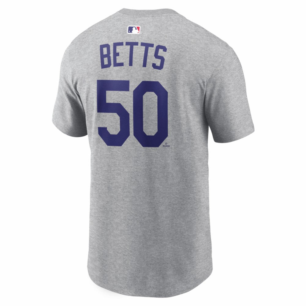 Mookie Betts Los Angeles Dodgers Name & Number T-Shirt Heather Gray | Nike