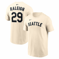 Cal Raleigh Seattle Mariners Name & Number T-Shirt Natural | Nike