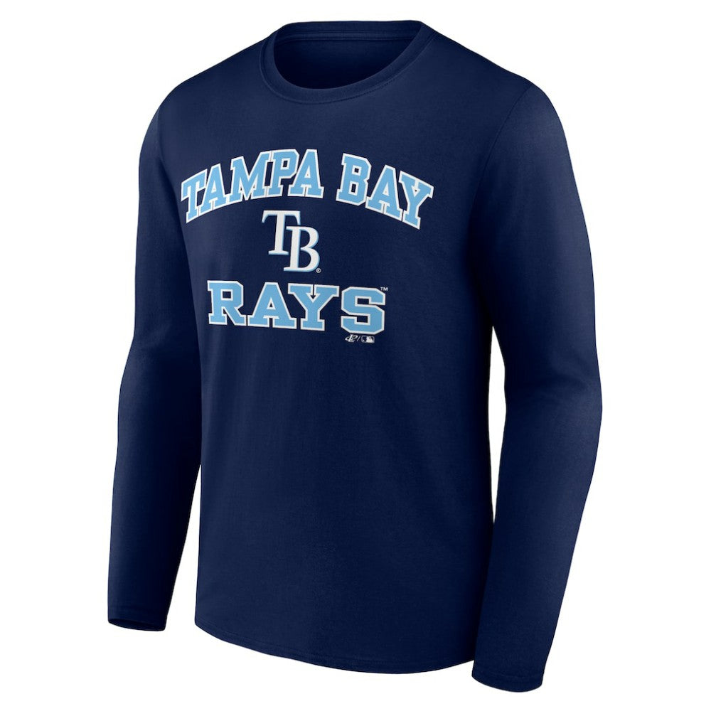 Tampa Bay Rays Logo Athletic Heart & Soul Long Sleeve T-Shirt Navy