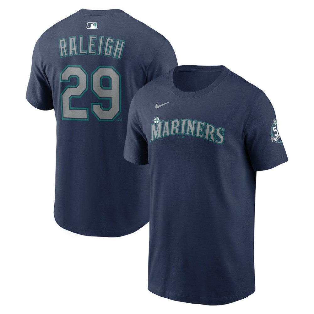 Cal Raleigh Seattle Mariners 50th Season Name & Number T-Shirt Navy | Nike