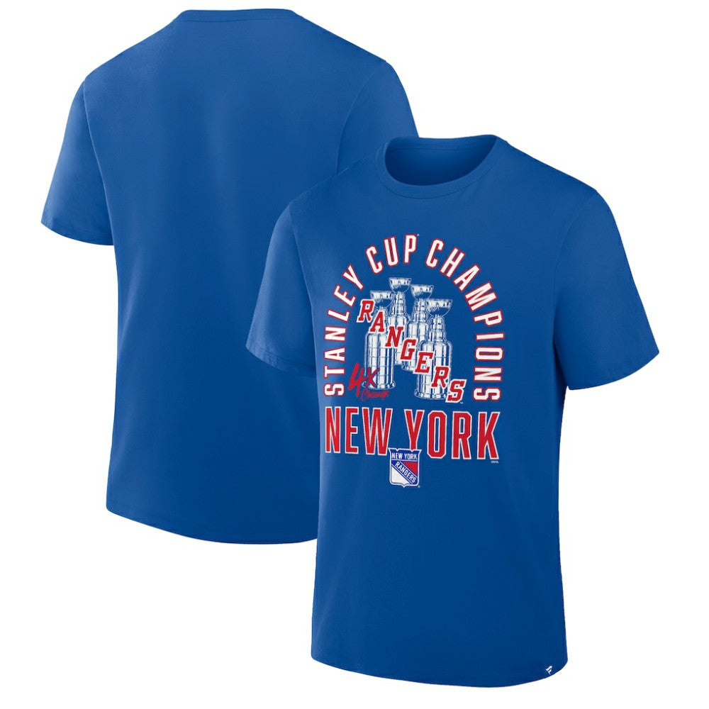 New York Rangers Fanatics 4x Stanley Cup Champions T-Shirt Blue
