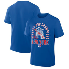 New York Rangers Fanatics 4x Stanley Cup Champions T-Shirt Blue
