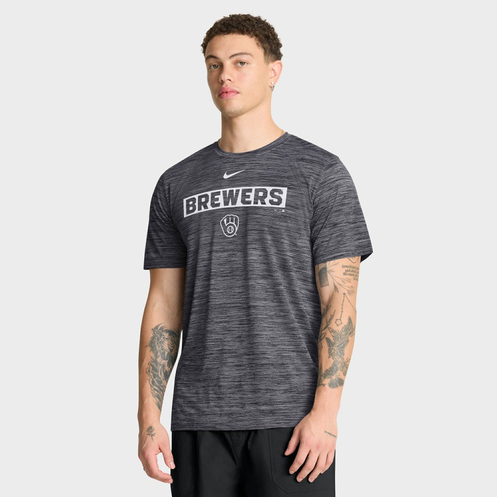 Milwaukee Brewers Velocity Dri-FIT T-Shirt Black | Nike