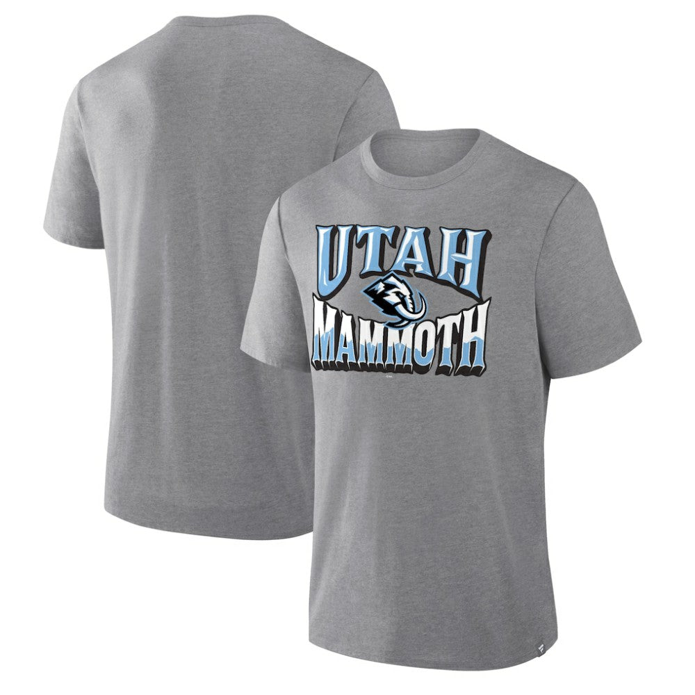 Utah Mammoth Fanatics Tribute Tri-Blend T-Shirt Heather Gray