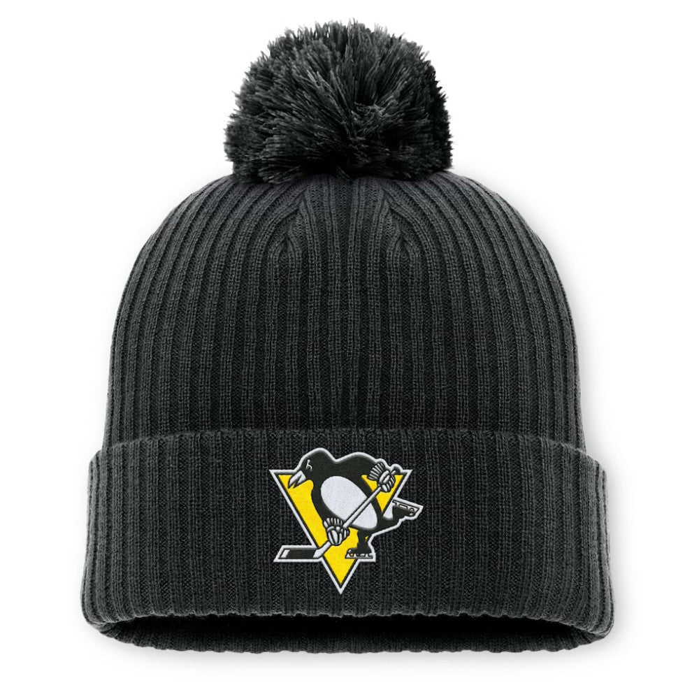 Pittsburgh Penguins Fanatics 2025 NHL Global Series Sweden Cuffed Knit Hat with Pom Black