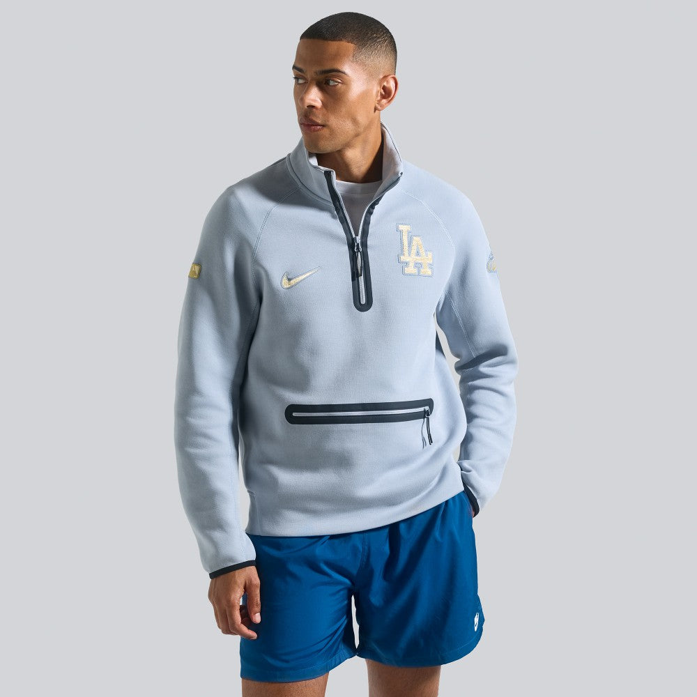 Los Angeles Dodgers 2026 Gold Collection Tech Fleece Half-Zip Pullover Gray | Nike