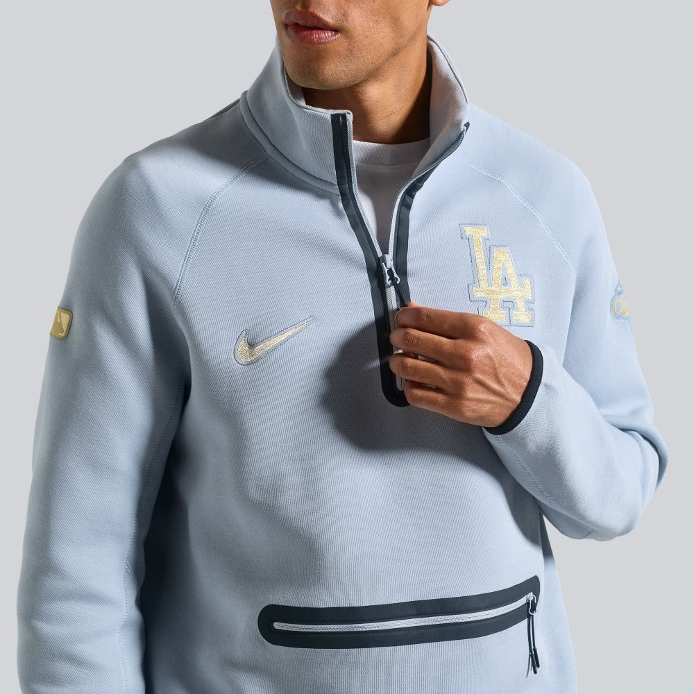 Los Angeles Dodgers 2026 Gold Collection Tech Fleece Half-Zip Pullover Gray | Nike