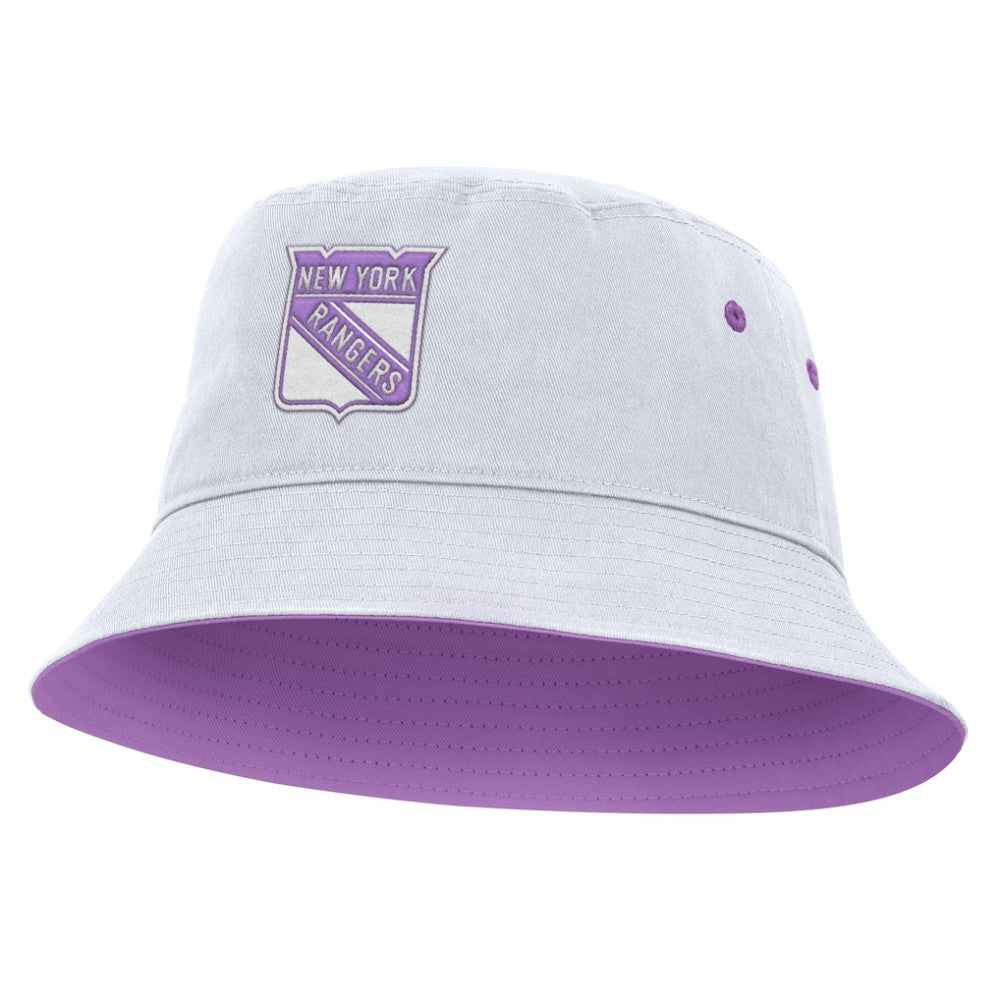 New York Rangers Fanatics Hockey Fights Cancer Bucket Hat White