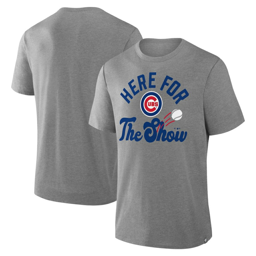 Chicago Cubs Nostalgia Tri-Blend T-Shirt Heather Gray