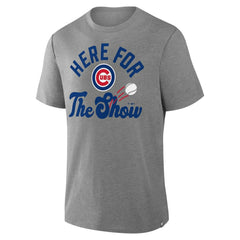 Chicago Cubs Nostalgia Tri-Blend T-Shirt Heather Gray