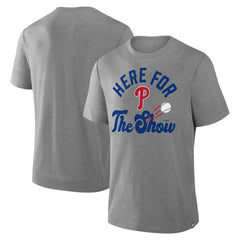 Philadelphia Phillies Nostalgia Tri-Blend T-Shirt Heather Gray