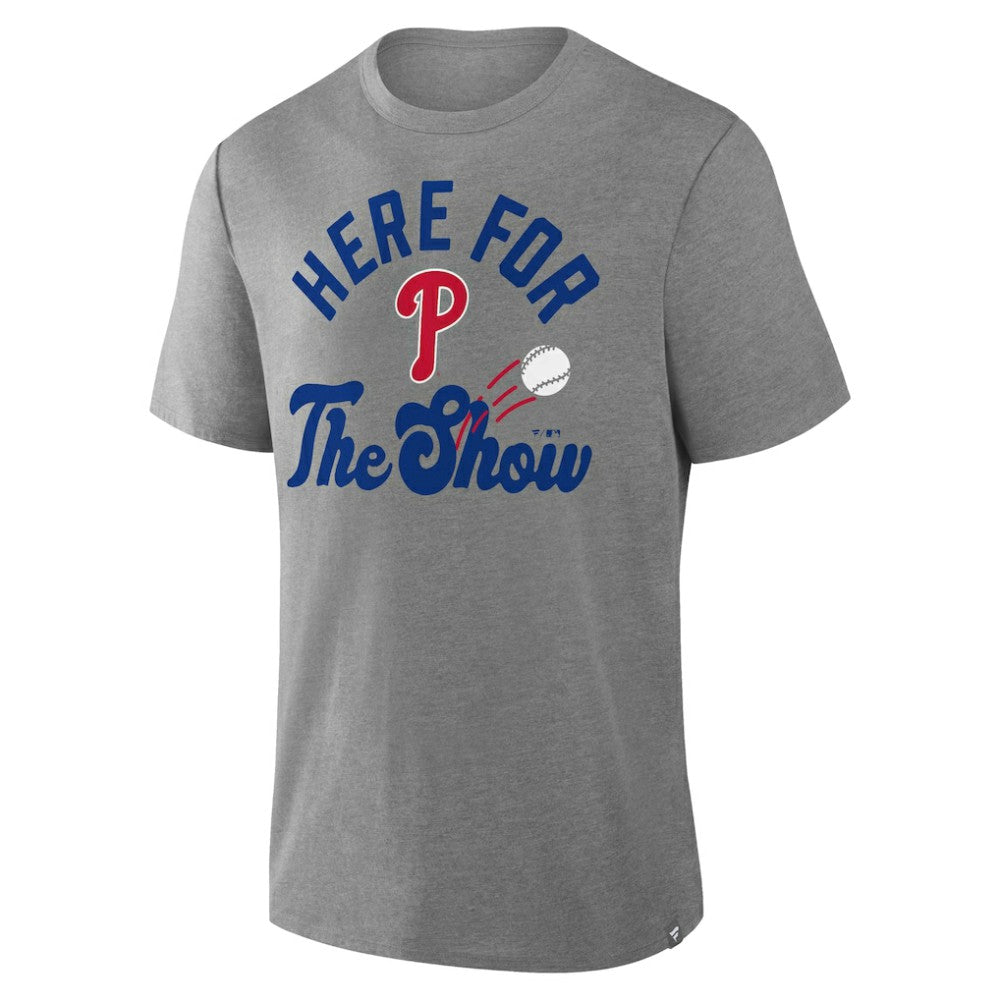 Philadelphia Phillies Nostalgia Tri-Blend T-Shirt Heather Gray