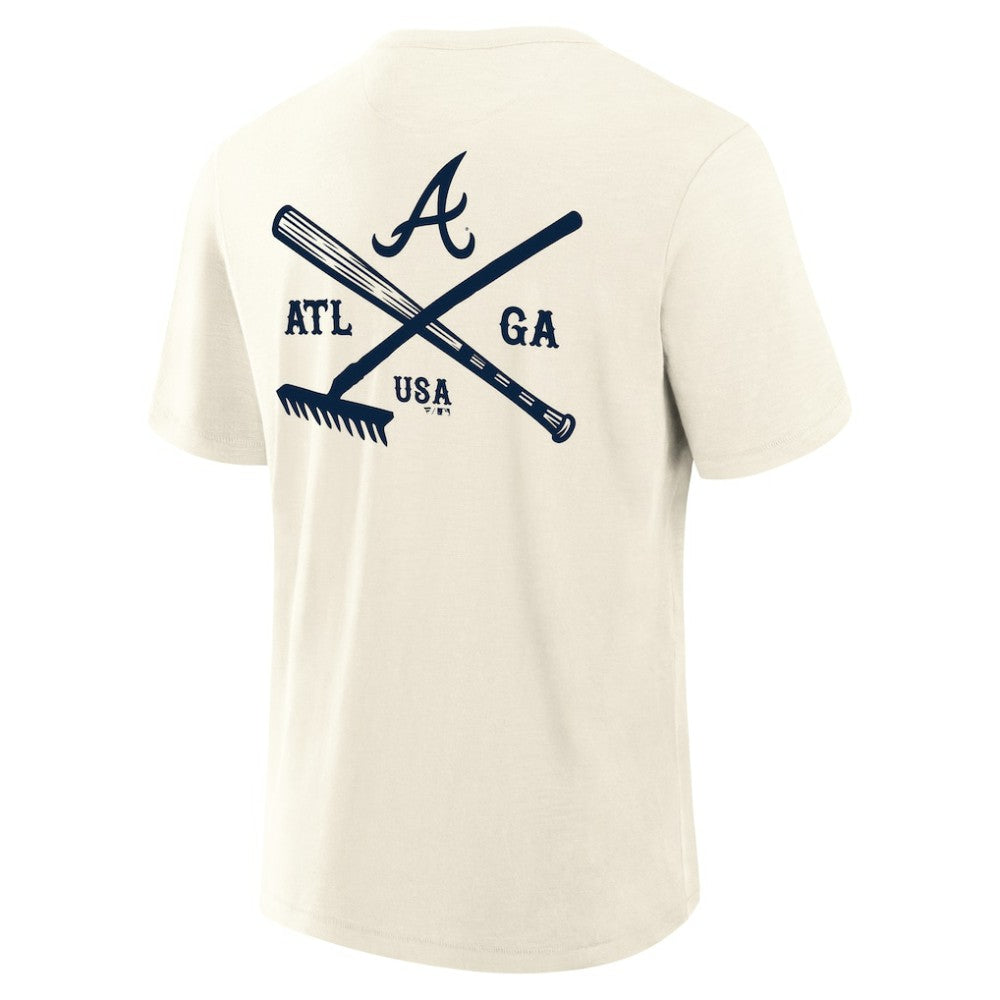 Atlanta Braves Nostalgia Stadium Slub T-Shirt Cream