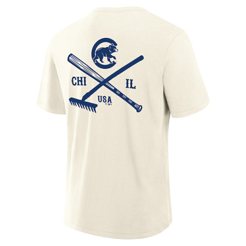Chicago Cubs Nostalgia Stadium Slub T-Shirt Cream