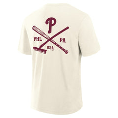 Philadelphia Phillies Nostalgia Stadium Slub T-Shirt Cream