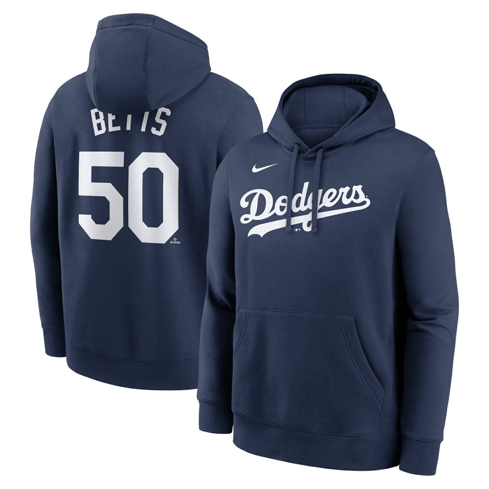 Mookie Betts Los Angeles Dodgers Player Name & Number Club Pullover Hoodie Navy | Nike