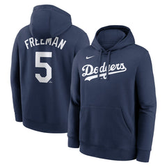 Freddie Freeman Los Angeles Dodgers Player Name & Number Club Pullover Hoodie Navy | Nike
