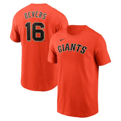 Rafael Devers San Francisco Giants Name & Number T-Shirt Orange | Nike
