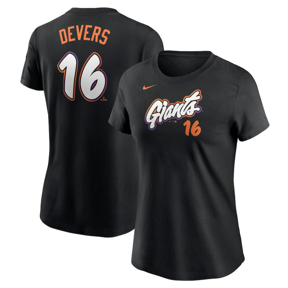 Rafael Devers San Francisco Giants Women's 2025 City Connect Fuse Name & Number T-Shirt Black | Nike