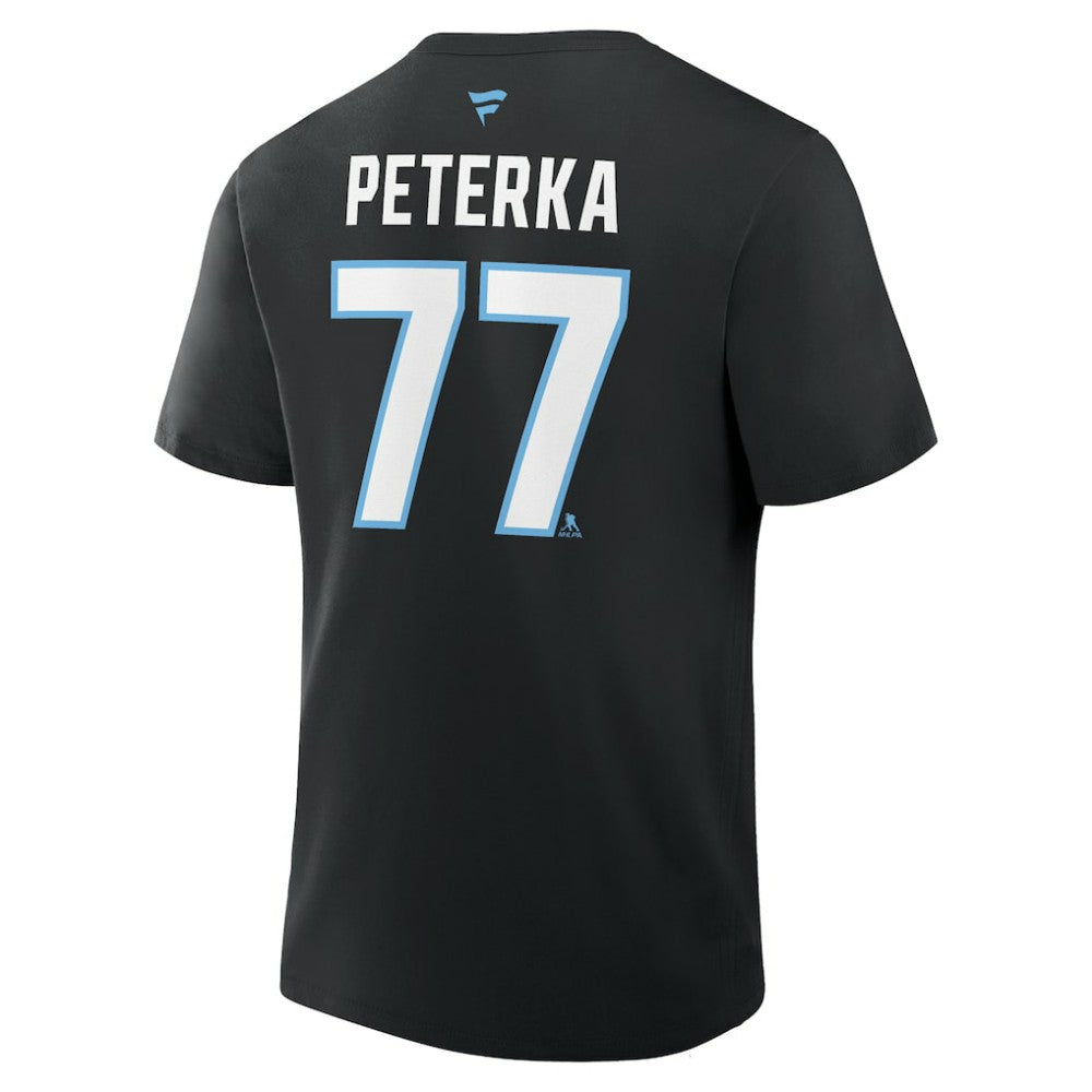 JJ Peterka Utah Mammoth Fanatics Authentic Stack Name & Number T-Shirt Black