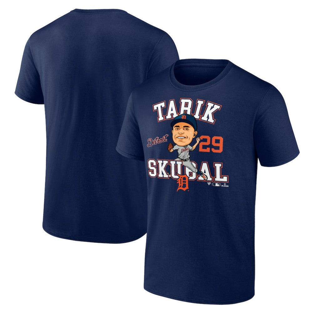 Tarik Skubal Detroit Tigers Hometown Caricature Player T-Shirt Navy