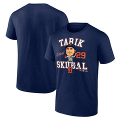 Tarik Skubal Detroit Tigers Hometown Caricature Player T-Shirt Navy