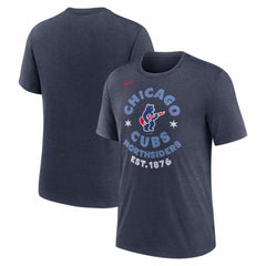 Chicago Cubs Electric Bear Tri-Blend T-Shirt Heather Navy | Nike