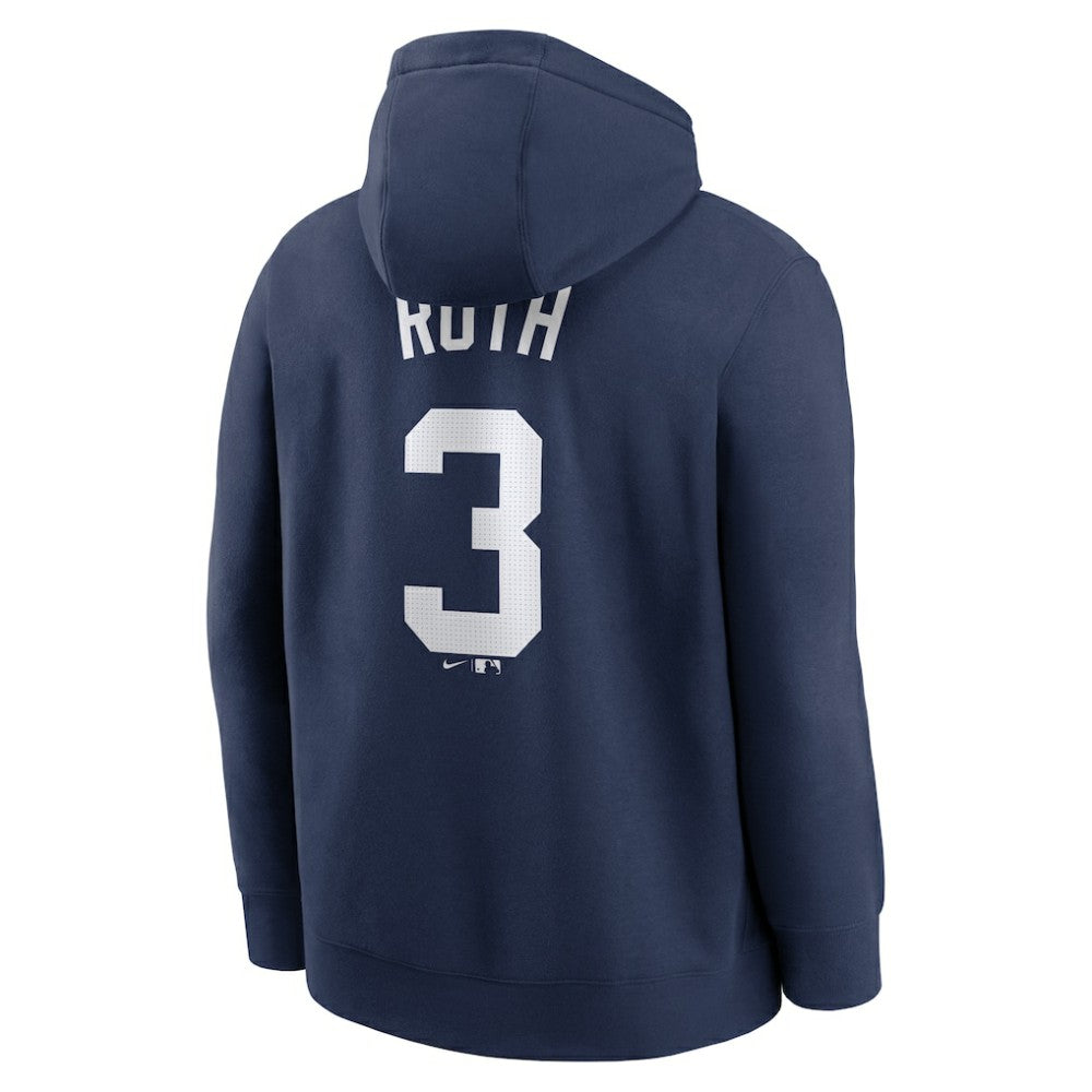 Babe Ruth New York Yankees Retired Player Name & Number Club Pullover Hoodie Navy | Nike